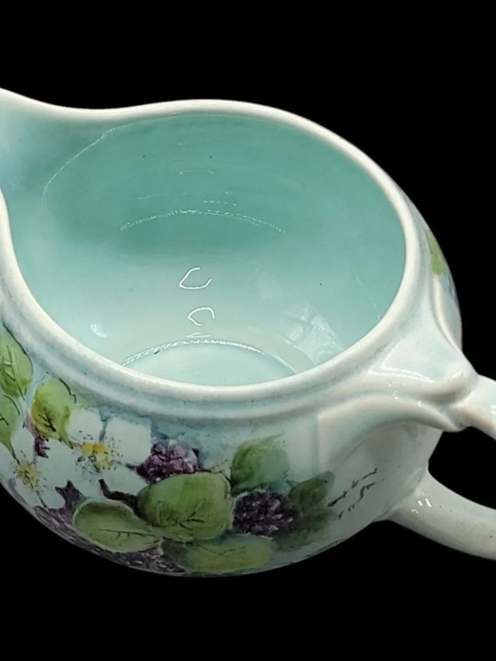 Vtg Lu-Ray Pastels Windsor Blue Gravy Boat Hand-Painted by Carmen Bussman 1521